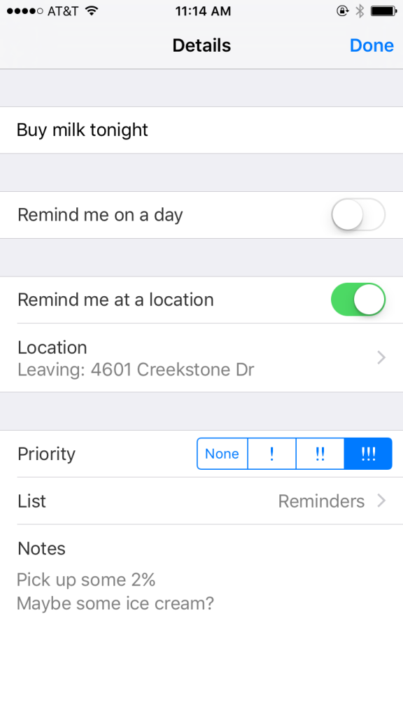 iOS Reminders